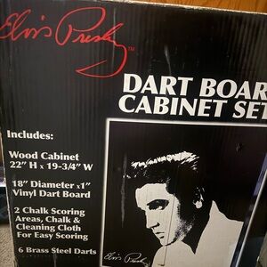 Elvis Presley Dart Board Cabinet Set - Black